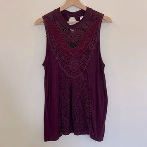 No Boundaries Maroon Sleeveless Blouse